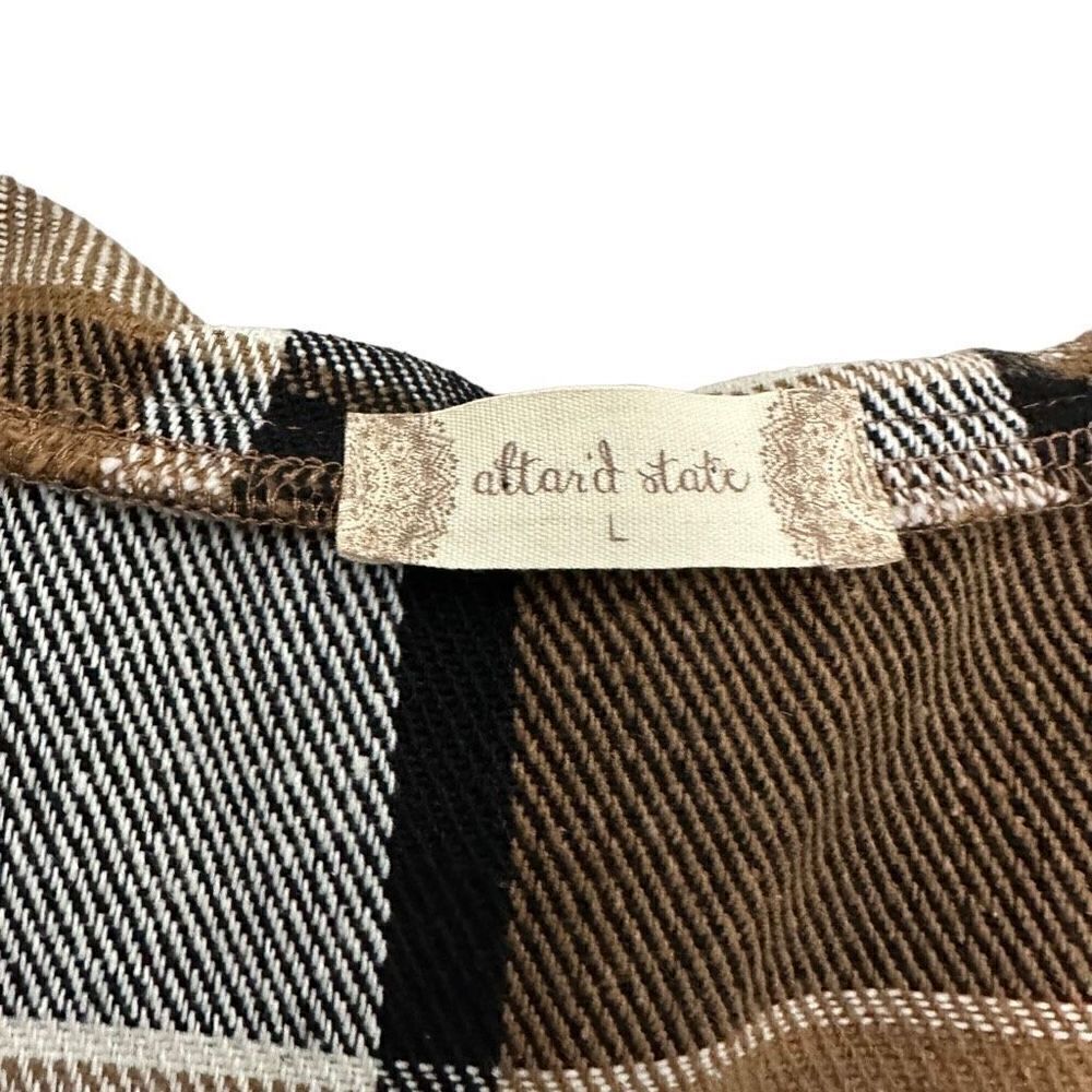 Altard State Women's Brown Plaid Hooded Cardigan Vest Size large - Picture 4 of 7
